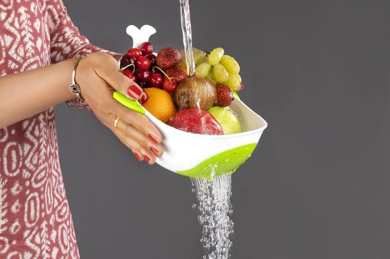 SANGOZS FishShaped Strainer Bowl Plastic Rice Washing Bowl Rice Stainer Bowl with Handle Suitable for Strainer Rice Pulses Fruits Vegetable Noodles and Pasta Washing Bowl Pack of 2 - Image 3