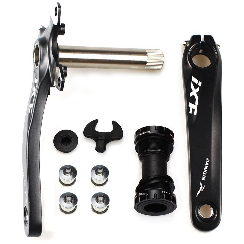 Cysky Bike Crank Arm Set Mountain Bike Crank Arm Set 170Mm 104 Bcd With Bottom Bracket Kit And Chainring Bolts For Mtb Bmx Road Bicyle  Compatible With Shimano  Fsa  Gaint (Black) - Image 1