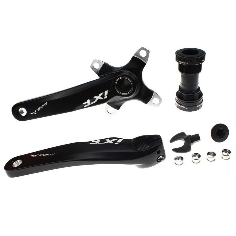 Cysky Bike Crank Arm Set Mountain Bike Crank Arm Set 170Mm 104 Bcd With Bottom Bracket Kit And Chainring Bolts For Mtb Bmx Road Bicyle  Compatible With Shimano  Fsa  Gaint (Black) - Image 2