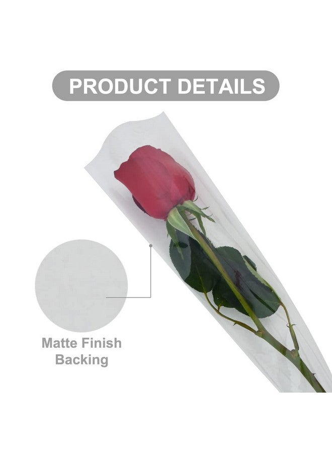 بيشيدا أكياس باقة من الورود الفردية من BEISHIDA، 100 قطعة، أكياس بلاستيكية لتغليف الورود لحفلات عيد الأم والتخرج وحفلات الزفاف وأعياد الميلاد وعيد الحب (شفافة) - Image 2