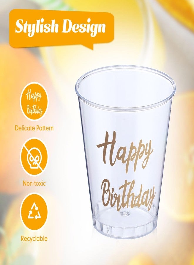 Nuogo 100 Pcs Happy Birthday Plastic Shot Glasses Birthday Party Favors 2 oz Cheer Cups for Anniversary Wedding Party Supplies - Image 3