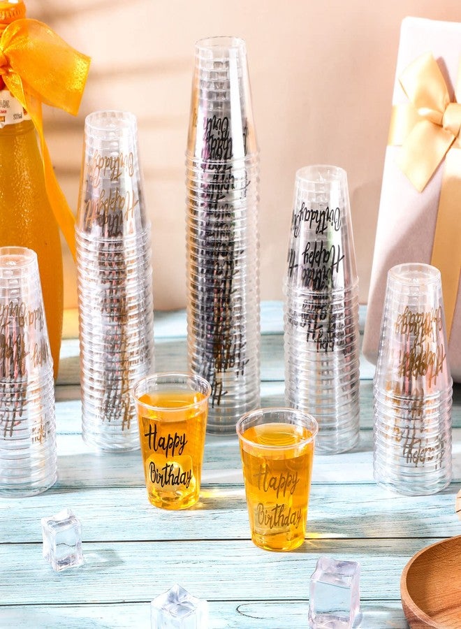 Nuogo 100 Pcs Happy Birthday Plastic Shot Glasses Birthday Party Favors 2 oz Cheer Cups for Anniversary Wedding Party Supplies - Image 4