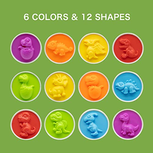 MOONTOY Dinosaur Matching Eggs for Toddlers Easter Eggs Toy 12PCS Educational Learning Color Shape Recognition Montessori STEM Toy Sorting Fine Motor Skills Easter Gift Easter Basket Stuffers - Image 5