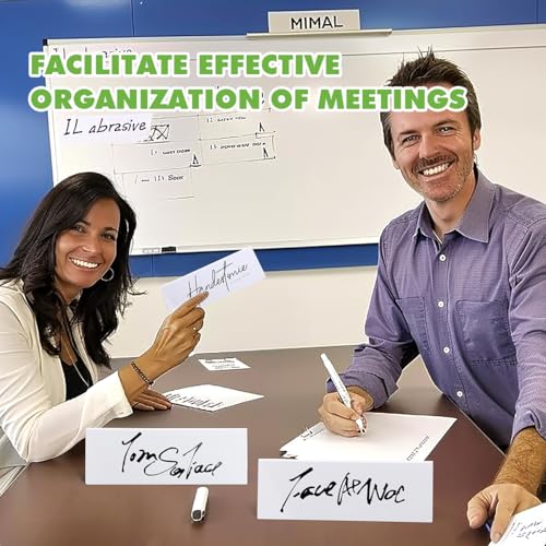 QUYSK 12 Pcs Dry Erase Name Tent Cards for Table, Reusable Name Cards 8.75" x 3" Desk Name Tents Sets with Dry Erase Markers and Erasers, Facilitate Effective Organization of Meetings and Classes - Image 4