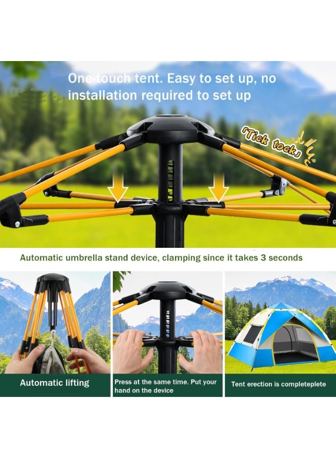 بينغ جنرال خيمة التخييم خيمة عائلية خيمة التخييم خيمة مقاومة للماء ومقاومة للرياح وحقيبة الظهر في الهواء الطلق المشي لمسافات طويلة حقيبة إيداع بسيطة (أزرق) - Image 3