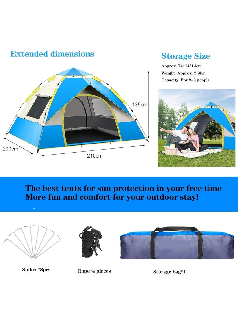 بينغ جنرال خيمة التخييم خيمة عائلية خيمة التخييم خيمة مقاومة للماء ومقاومة للرياح وحقيبة الظهر في الهواء الطلق المشي لمسافات طويلة حقيبة إيداع بسيطة (أزرق) - Image 2