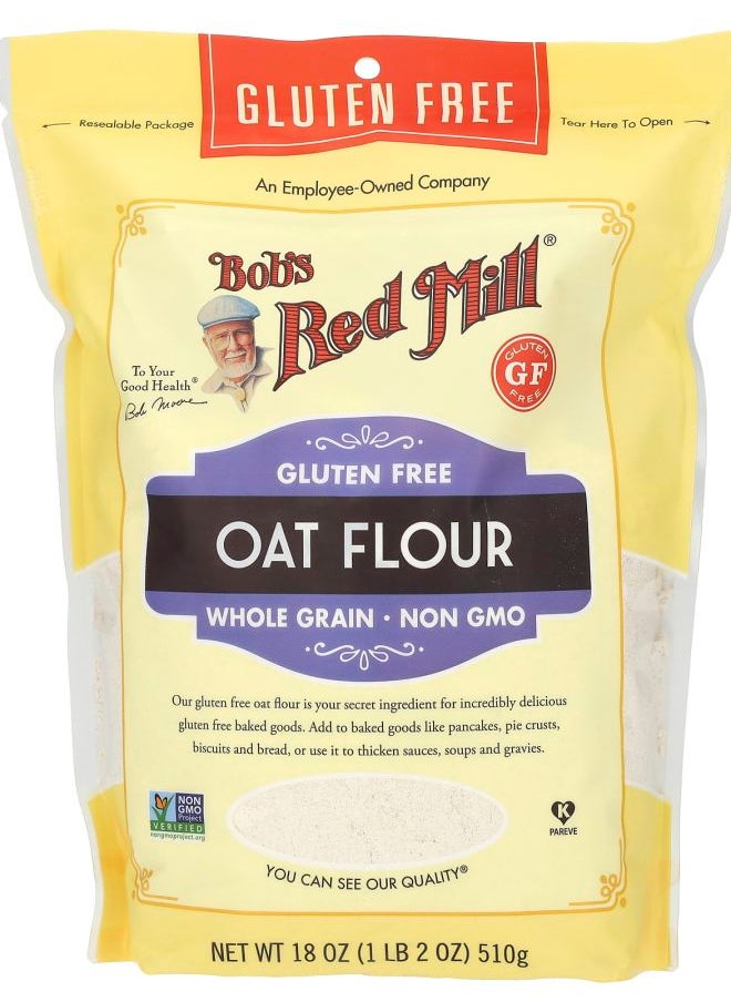 Bob's Red Mill Oat Flour Whole Grain Gluten Free 18 oz (510 g) 