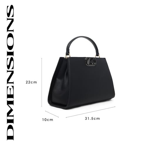 Akiki London Women's Leicester Large Satchel Handbag|4 compartments|Detachable shoulder strap|Premium fabric|Zip Closure|Office Handbag for Women - Image 3
