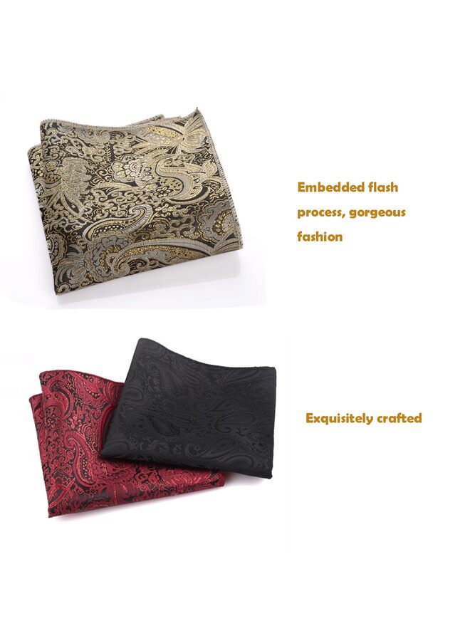 Men's pocket squares, pocket handkerchiefs, suit pocket handkerchiefs, blackberry pocket handkerchief sets, paisley pattern wedding handkerchiefs - Image 3