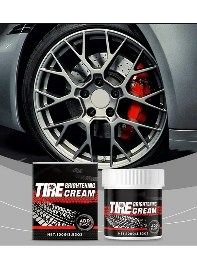 الشهر كريم تلميع إطارات السيارات | شمع العناية بإطارات السيارات للصيانة اليومية والتحضير قبل الرحلة (100 غرام) - Image 1