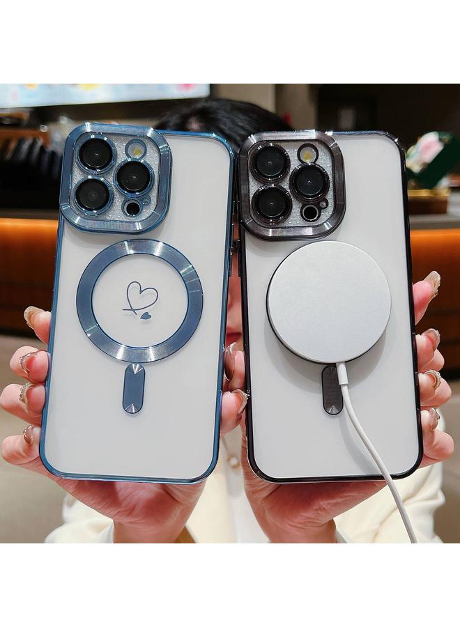 زبون جراب هاتف iPhone 13 Pro Loves مصنوع من ألياف الكربون المطلية الشفافة Magsafe TPU - Image 4