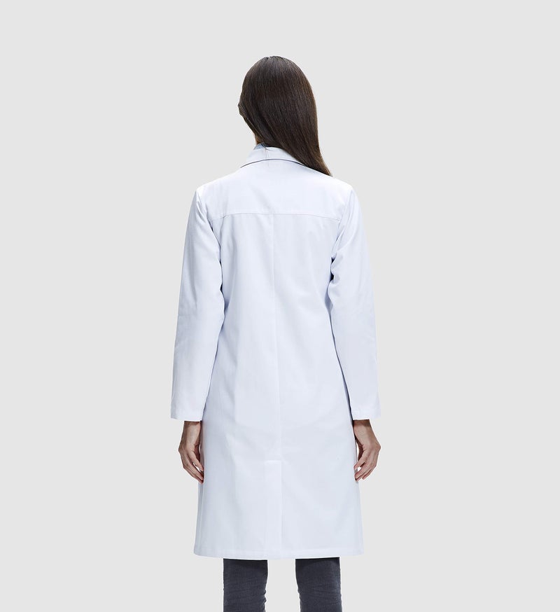 Dr. James Premium Lab Coat for Women, Multiple Pockets, Classic Fit, Concealed Snap Closing, 37" Length (8 (M)) - Image 2