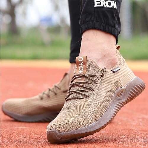 SUADEX Steel Toe Sneakers for Men Women Indestructible Steel Toe Shoes Lightweight Safety Shoes Puncture Proof Work Shoes Composite Toe Shoes Brown - Image 2