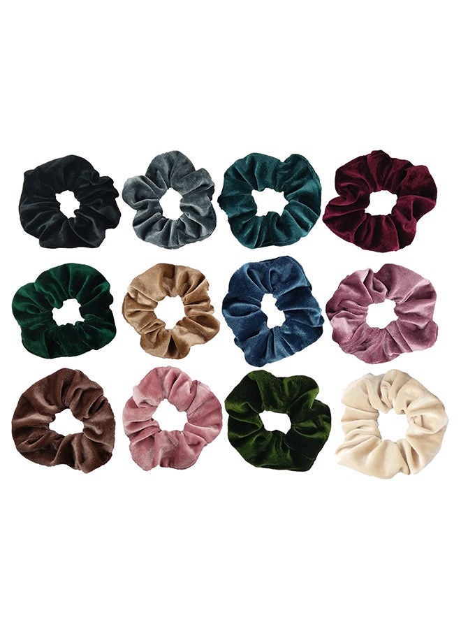 NIBEMINENT 12-Piece Elastic Hair Band Set Multicolour