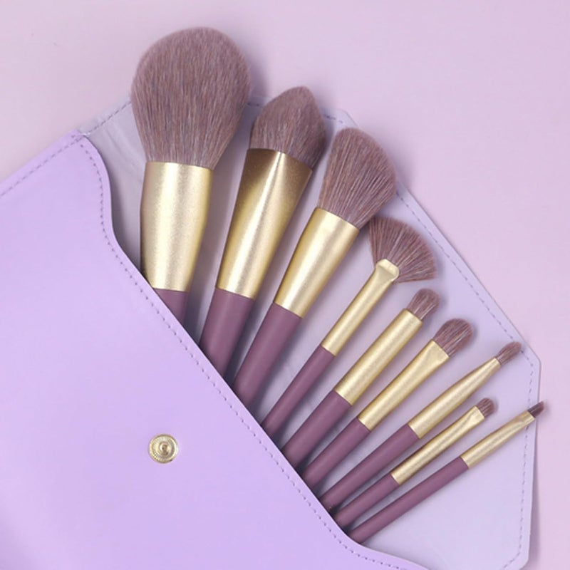 Makeup Brush Set, 9 Piece Soft Non Slip Beauty Facial Applicator, Makeup Brushes Set, for Women Skin Lip Brow Eyebrow Eyelash - Image 4