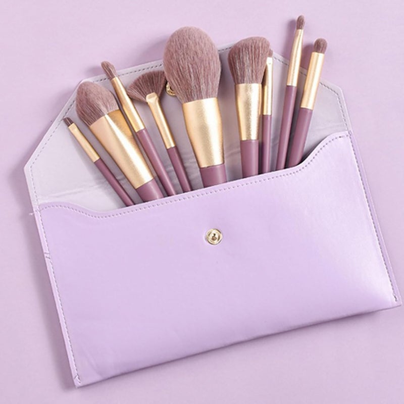 Makeup Brush Set, 9 Piece Soft Non Slip Beauty Facial Applicator, Makeup Brushes Set, for Women Skin Lip Brow Eyebrow Eyelash - Image 5