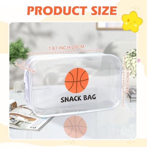 Kuabiz 16 Pcs Basketball Snack Bags for Team Basketball Party Gift Bags Clear Basketballs Goodie Snack Treat Candy Bag for Team Ground Birthday Sports Basketballs Party Favors - Image 3