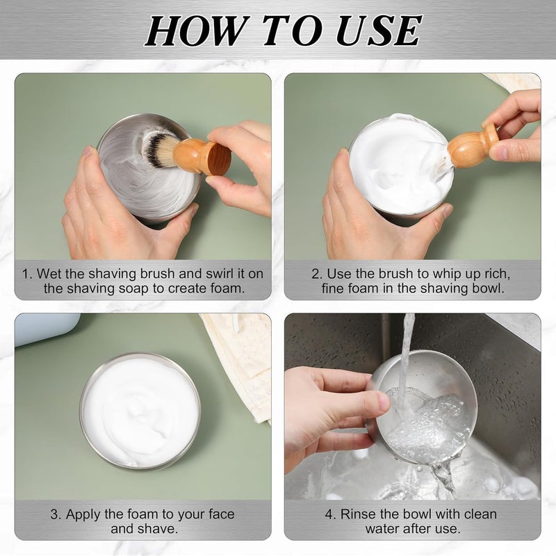 Artibetter Shaving Bowl, Shave Bowl Stainless Steel, Shaving Soap Bowl with Lid, 4 Inch Shaving Mug, Unbreakable Shaving Cup for Wet/Hot Shave (Silver) - Image 2