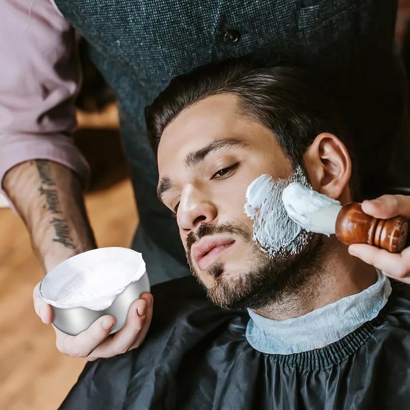 Artibetter Shaving Bowl, Shave Bowl Stainless Steel, Shaving Soap Bowl with Lid, 4 Inch Shaving Mug, Unbreakable Shaving Cup for Wet/Hot Shave (Silver) - Image 3