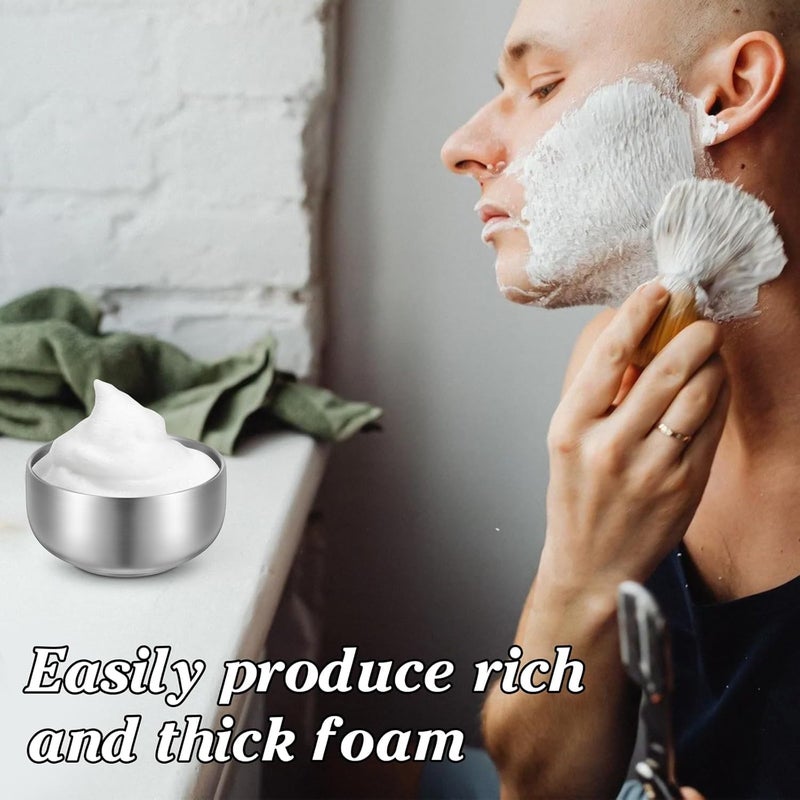 Artibetter Shaving Bowl, Shave Bowl Stainless Steel, Shaving Soap Bowl with Lid, 4 Inch Shaving Mug, Unbreakable Shaving Cup for Wet/Hot Shave (Silver) - Image 4