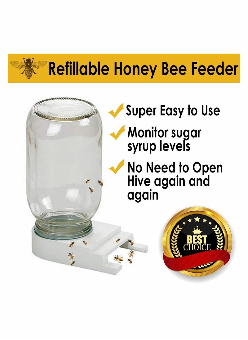 4 Pack Bee Feeders Easy-to-Install Beekeeping Beehive Equipment Perforated Lid Fits Mason and Plastic Jars Water and Sugar Syrup Entry Feeder or Top Dispenser Beekeeping - Image 2