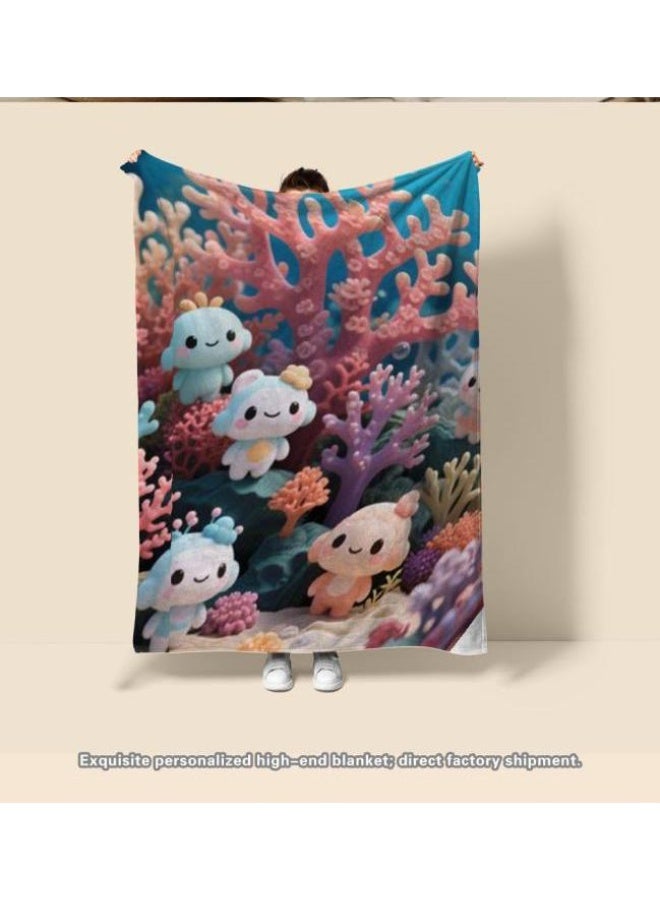 general Baby and children's cartoon flannel thin blanket (warm and comfortable, suitable for sleep, game use) 70cm*100cm - Image 2