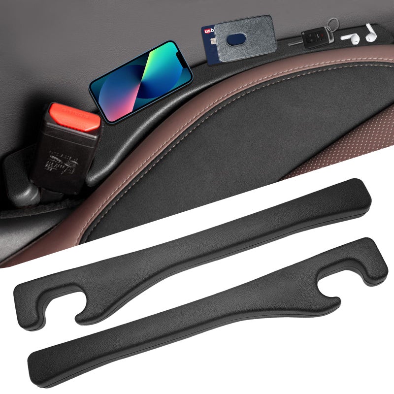 Seimneire Black 2 PCS Car Seat Gap Filler Car Seat Catcher Space Filler Between Car Seat and Console Universal Car Accessories Auto Seat Gap Filler Normal - Image 3