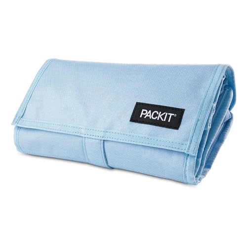 Packit® Freezable Lunch Bag, Sky Blue, Built with ECOFREEZE® Technology, Foldable, Reusable, Zip and Velcro Closure with Buckle Handle, Designed for Work Lunches and Fresh Lunch On the Go - Image 5