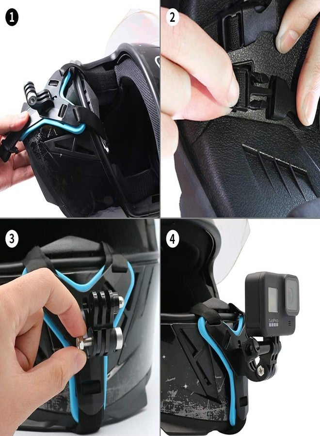AMBLIC Helment Chin Strap Mount Mobile Holder with Clip & Screw for Mobile Camera Moto Vlogging Compatible with All Smartphones & Go Pro, Other Action Camera's (Chin Mount) - Image 4