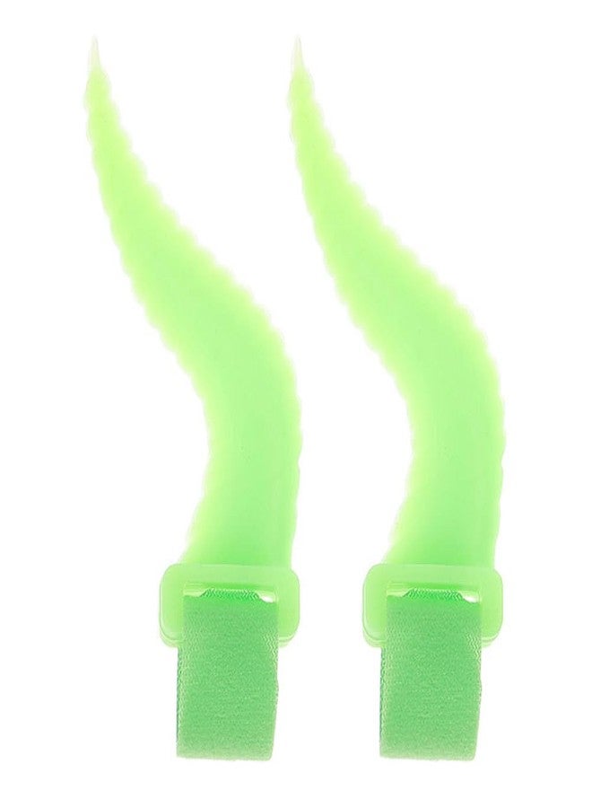 HOMSFOU Glow-in-the-Dark Green Silicone Horns for Headphones - Cute Headset Decoration Attachment for Cosplay, Halloween, and Festival Props - Image 1