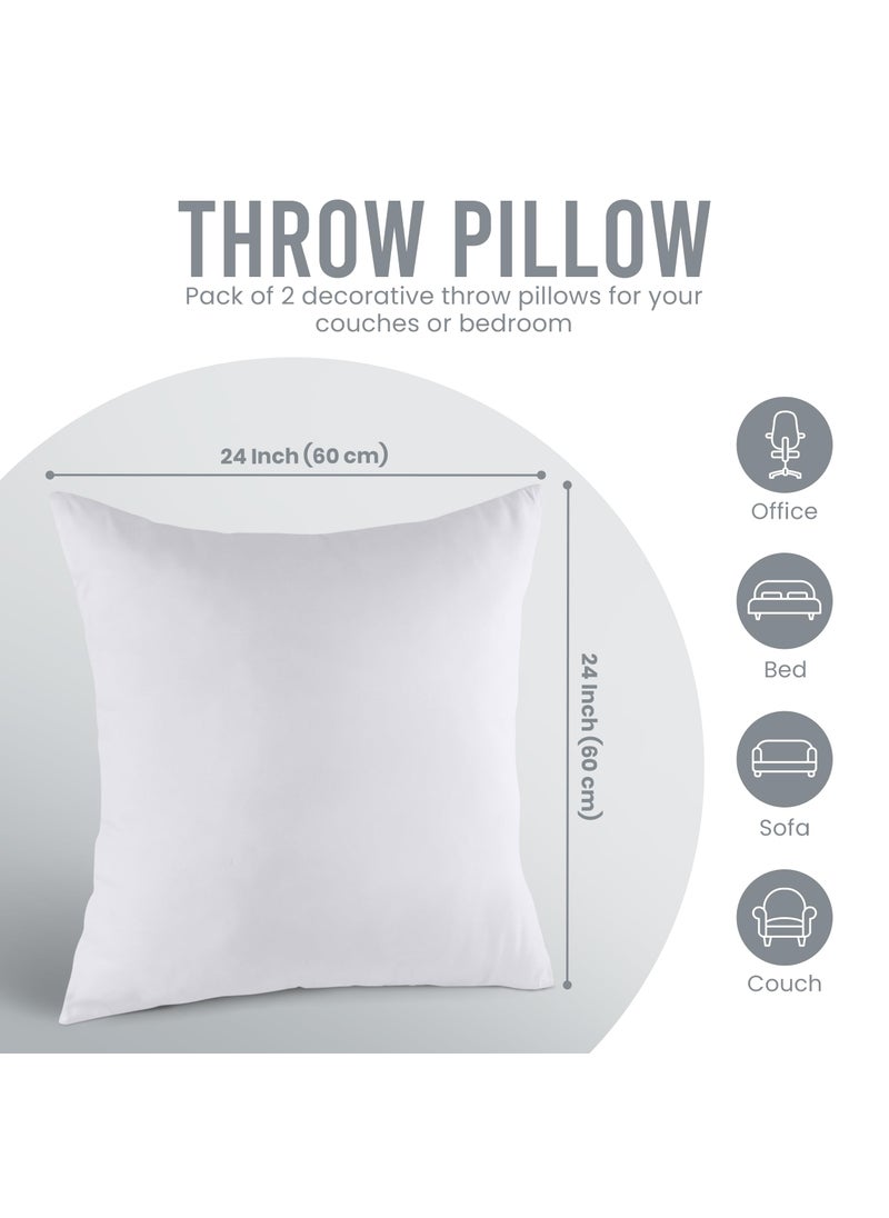 Utopia Bedding Utopia Bedding Throw Pillows Insert (Pack of 2  White) - 24 x 24 Inches Bed and Couch Pillows - Indoor Decorative Pillows  - Image 5