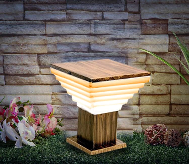 kinis Golden Antique and Milky Down Step Classic Lamp/Gate Light/Outdoor Lamp/Outdoor Light/Pillar Light at Entrance Outdoor Home, Restaurant, Office, etc. (Pack of 2, Without Bulb) - Image 4