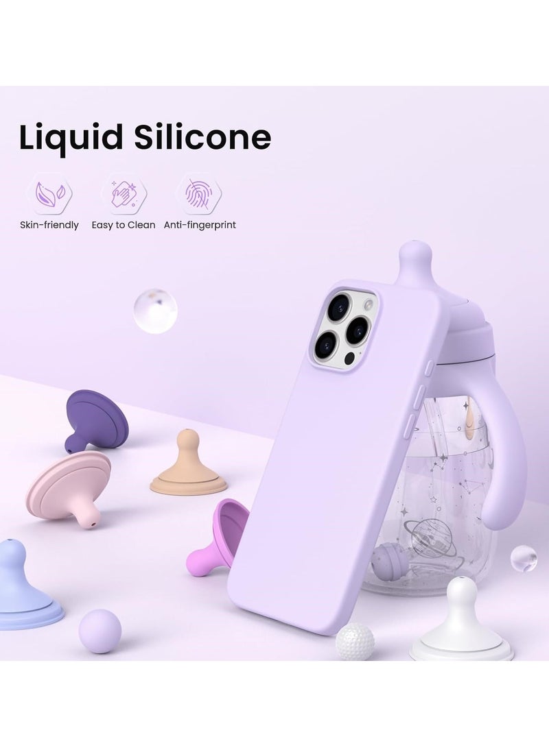 ELTRAZONE Soft Lilac Purple Silicone Case for iPhone 16 Pro Max - Anti-Scratch & Shockproof Protection - Image 3