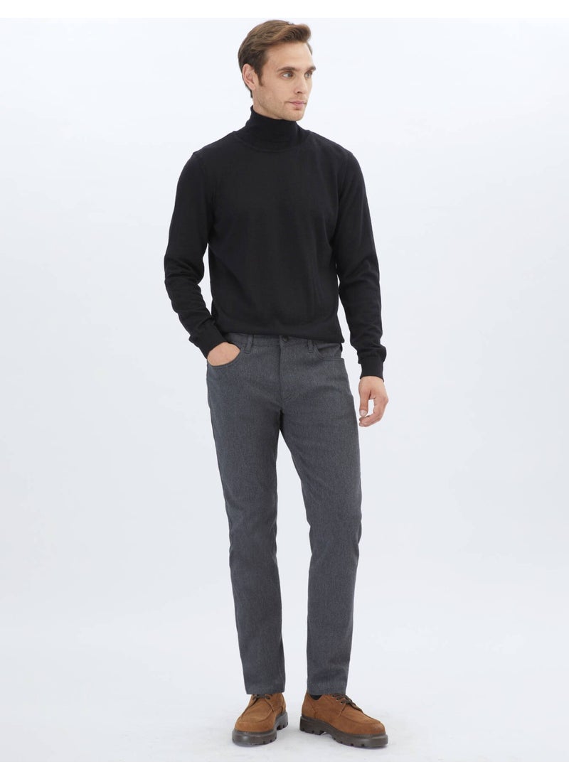Kip - Black Full Turtleneck Plain Knit Wool Blend Sweater - Image 1