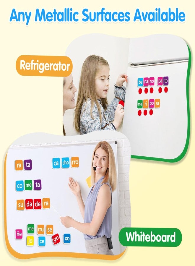 Laffunz Spanish Learning Phonics Magnetic Letter Tiles, Learn Spanish Spelling Reading Games Phonics Manipulatives for Kids, Fridge Magnets Speech Therapy Homeschool Classroom Learning Activity - Image 2