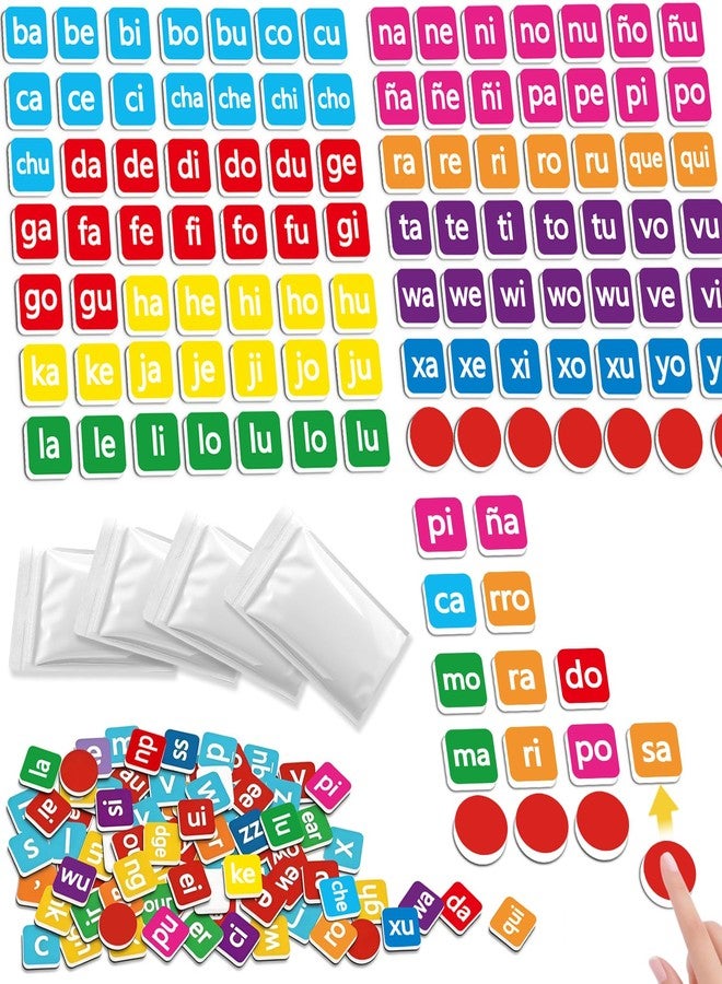 Laffunz Spanish Learning Phonics Magnetic Letter Tiles, Learn Spanish Spelling Reading Games Phonics Manipulatives for Kids, Fridge Magnets Speech Therapy Homeschool Classroom Learning Activity - Image 1