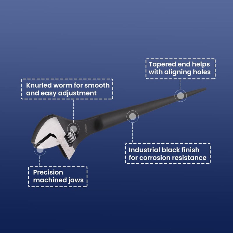 Lichamp 16-Inch Adjustable Construction Spud Wrench - Image 4