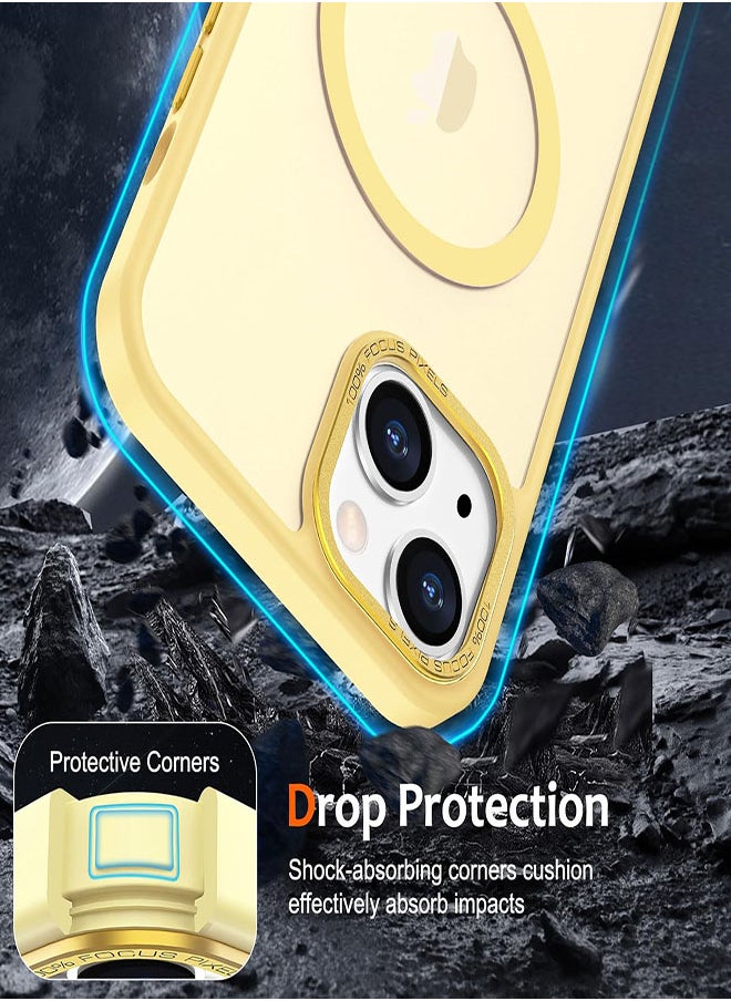 Generic - Case BENTOBEN Magnetic Iphone 15, Compatible with Wireless Charger and Magsafe Card Wallet, Simple Clear Shockproof Drop Resistant Anti-Fingerprint Case Compatible with Iphone 15 - Yellow - Image 1
