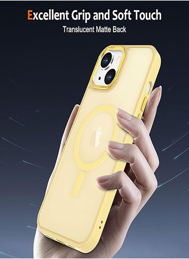 Generic - Case BENTOBEN Magnetic Iphone 15, Compatible with Wireless Charger and Magsafe Card Wallet, Simple Clear Shockproof Drop Resistant Anti-Fingerprint Case Compatible with Iphone 15 - Yellow - Image 1