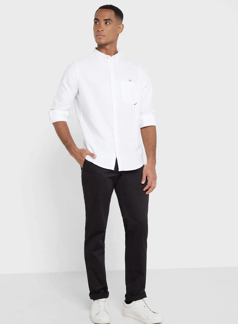 Thomas Scott Thomas Scott Men White Pure Cotton Slim Fit Casual Shirt