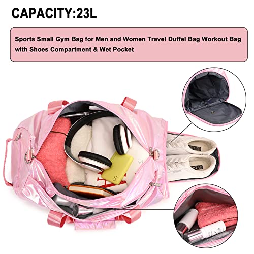 LEDAOU Gym Bag Sports Duffle Bag with Wet Pocket Weekender Overnight Bags with Waterproof Shoe Compartment for Girls Kids Women Travel Dance Yoga Workout Bags (Pink) - Image 5