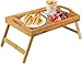 Pipishell Pipishell Bamboo Bed Tray Table With Foldable Legs, Breakfast Tray for Sofa, Bed, Eating, Working, Used As Laptop Desk - Image 2