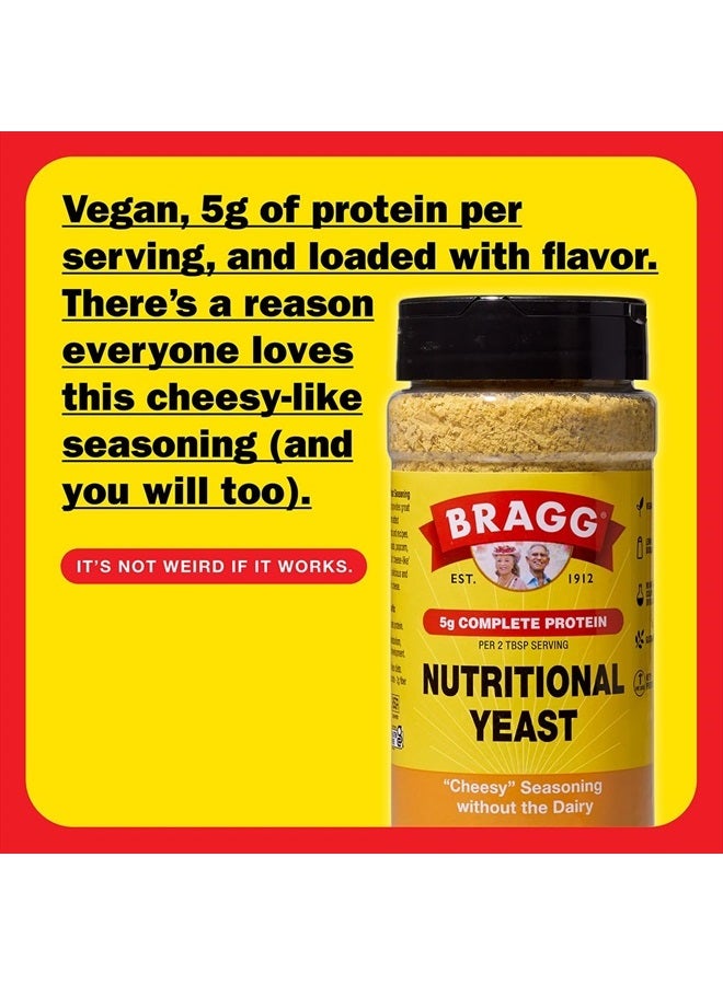 Bragg Premium Nutritional Yeast Seasoning - Vegan, Gluten Free – Good Source of Protein & Vitamins – Nutritious Savory Parmesan Cheese Substitute (Original, 4.5 Ounce (Pack of 1)) - Image 2