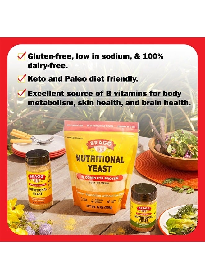 Bragg Premium Nutritional Yeast Seasoning - Vegan, Gluten Free – Good Source of Protein & Vitamins – Nutritious Savory Parmesan Cheese Substitute (Original, 4.5 Ounce (Pack of 1)) - Image 3