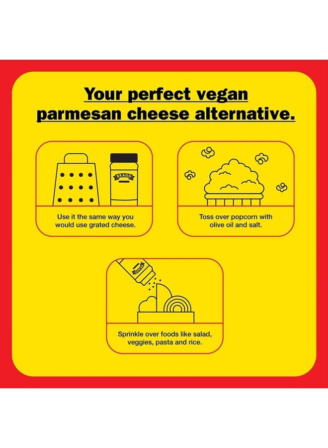 Bragg Premium Nutritional Yeast Seasoning - Vegan, Gluten Free – Good Source of Protein & Vitamins – Nutritious Savory Parmesan Cheese Substitute (Original, 4.5 Ounce (Pack of 1)) - Image 4
