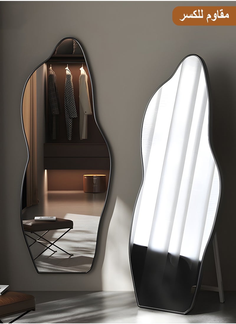 Taimi Full Length Mirror with Black Frame 170x70CM, Floor Mirror with Stand, Wall Mirror for Living Room, Entryway and Bedroom with Tempered Shatterproof Glass  - Image 1