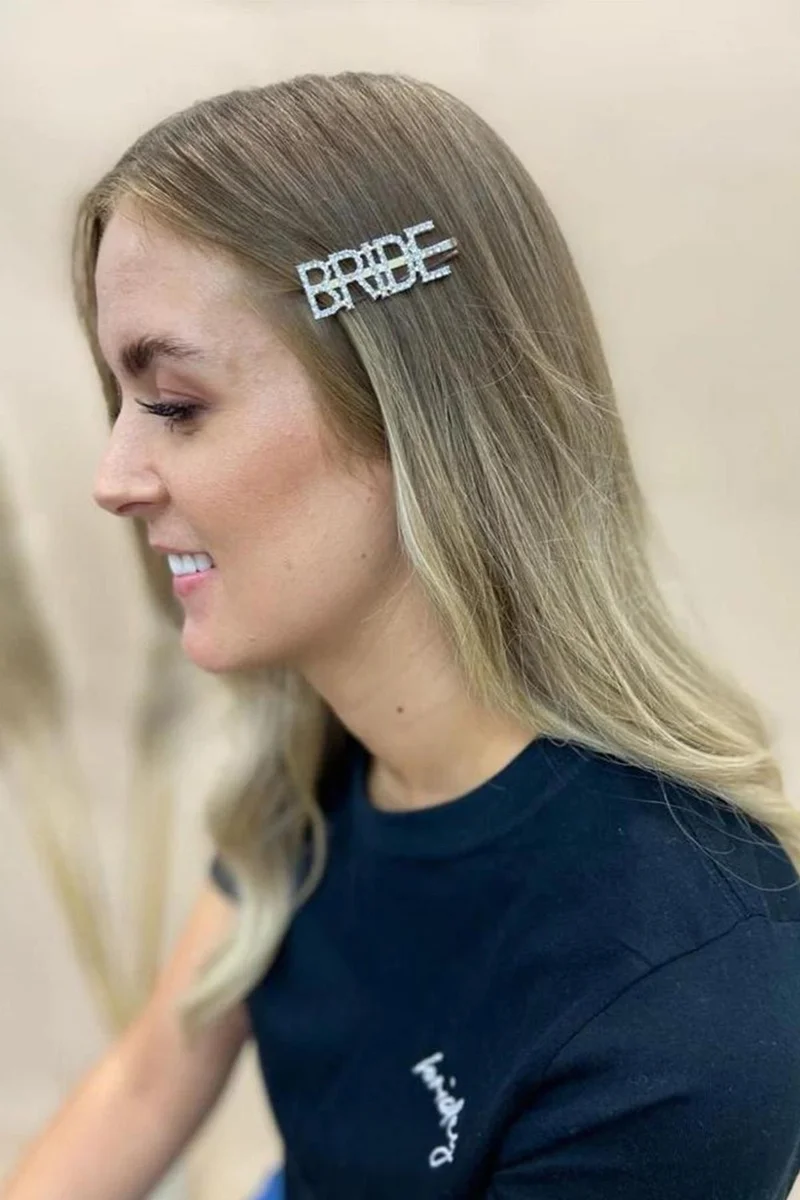 باهلس Silver Color Crystal Stone Bride Hair Clip