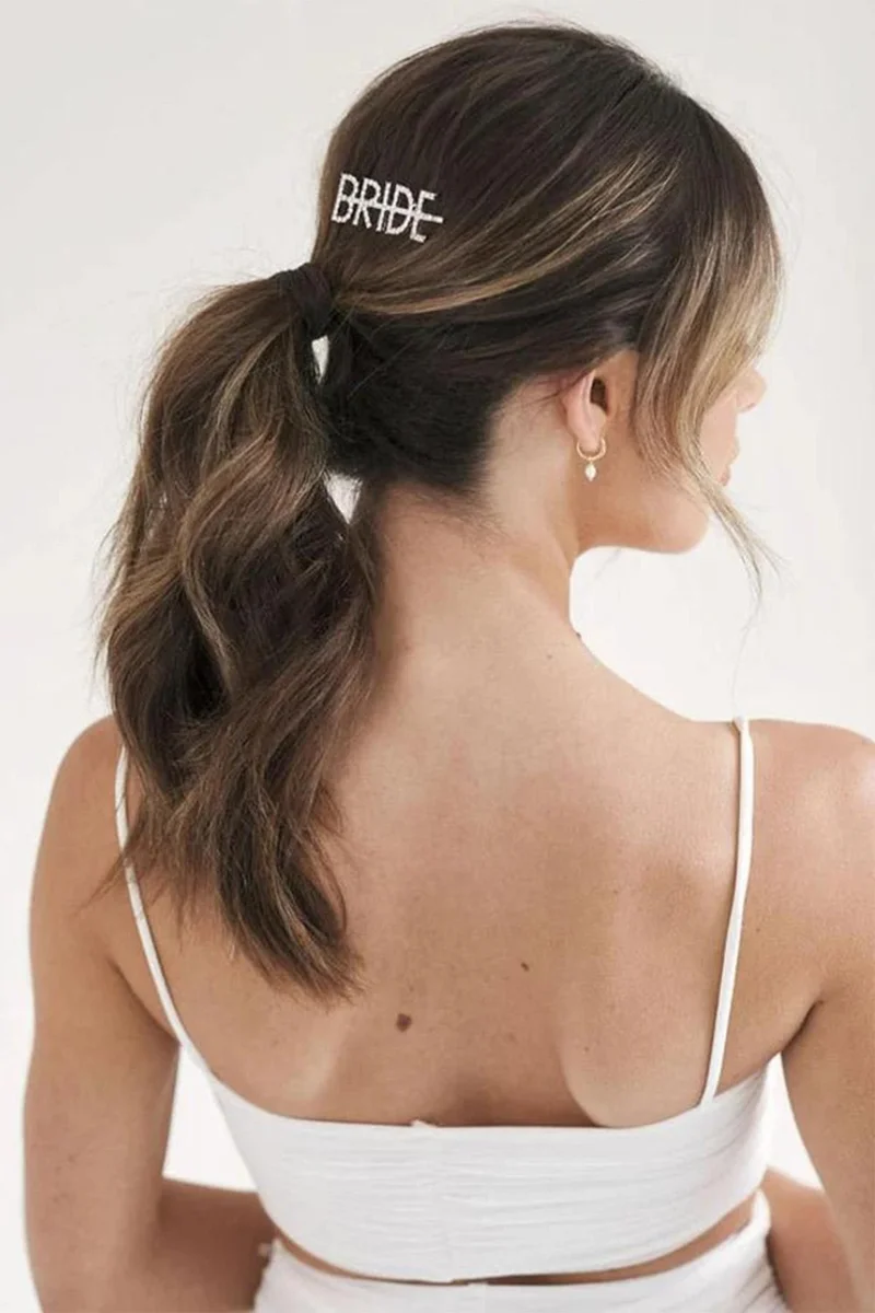 باهلس Silver Color Crystal Stone Bride Hair Clip