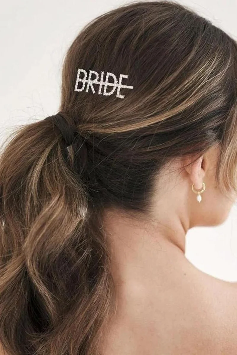 باهلس Silver Color Crystal Stone Bride Hair Clip