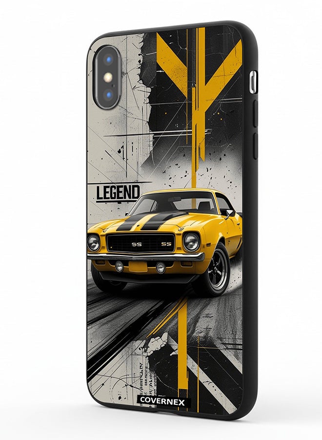Covernex Apple iPhone X Protective Case Cover Printed Featuring Legend Classic Muscle Car - Image 1